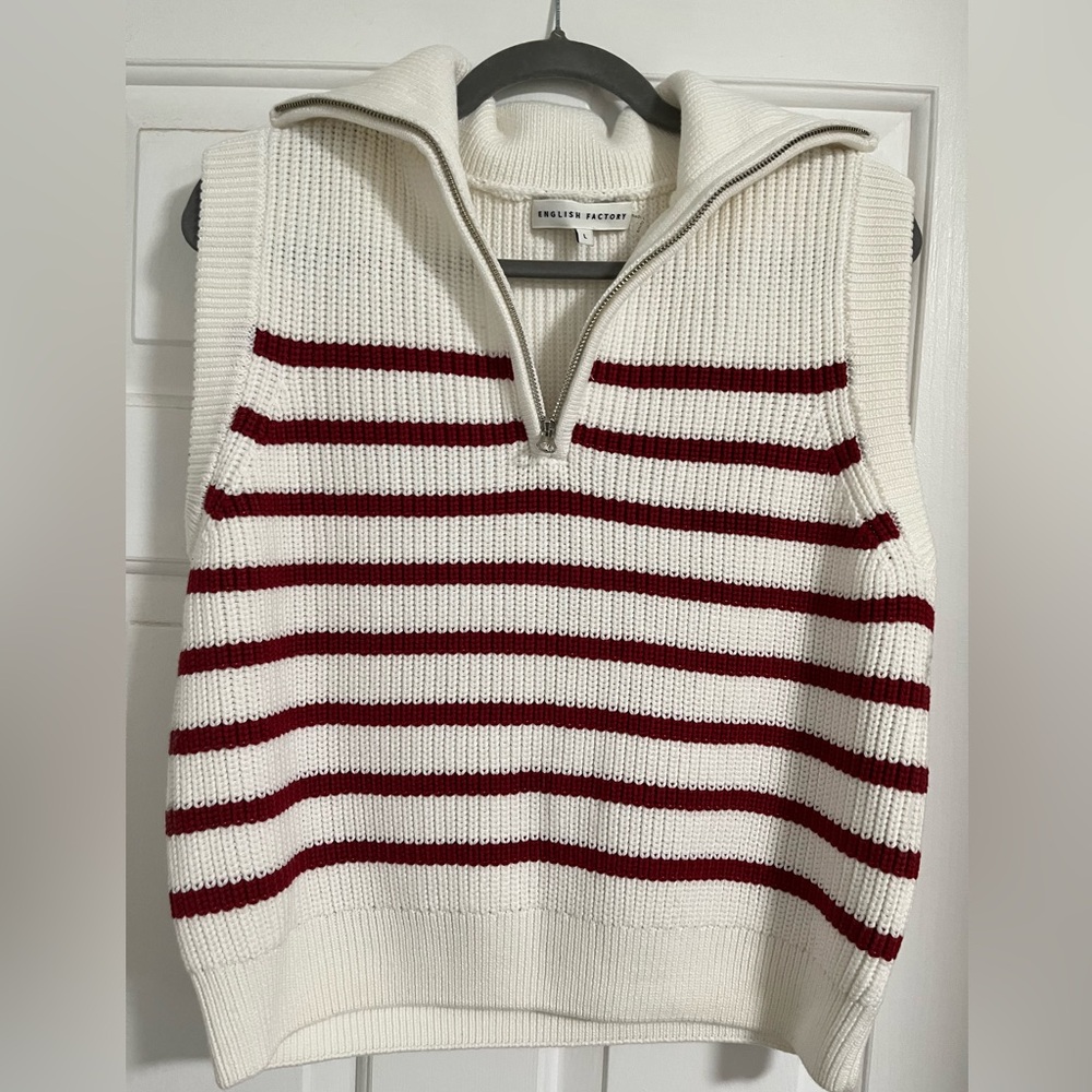 English Factory Sweater Zip Vest - L